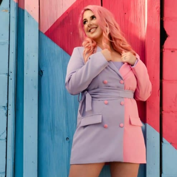 Blazer Dress Pink Purple - Picture 6 of 6